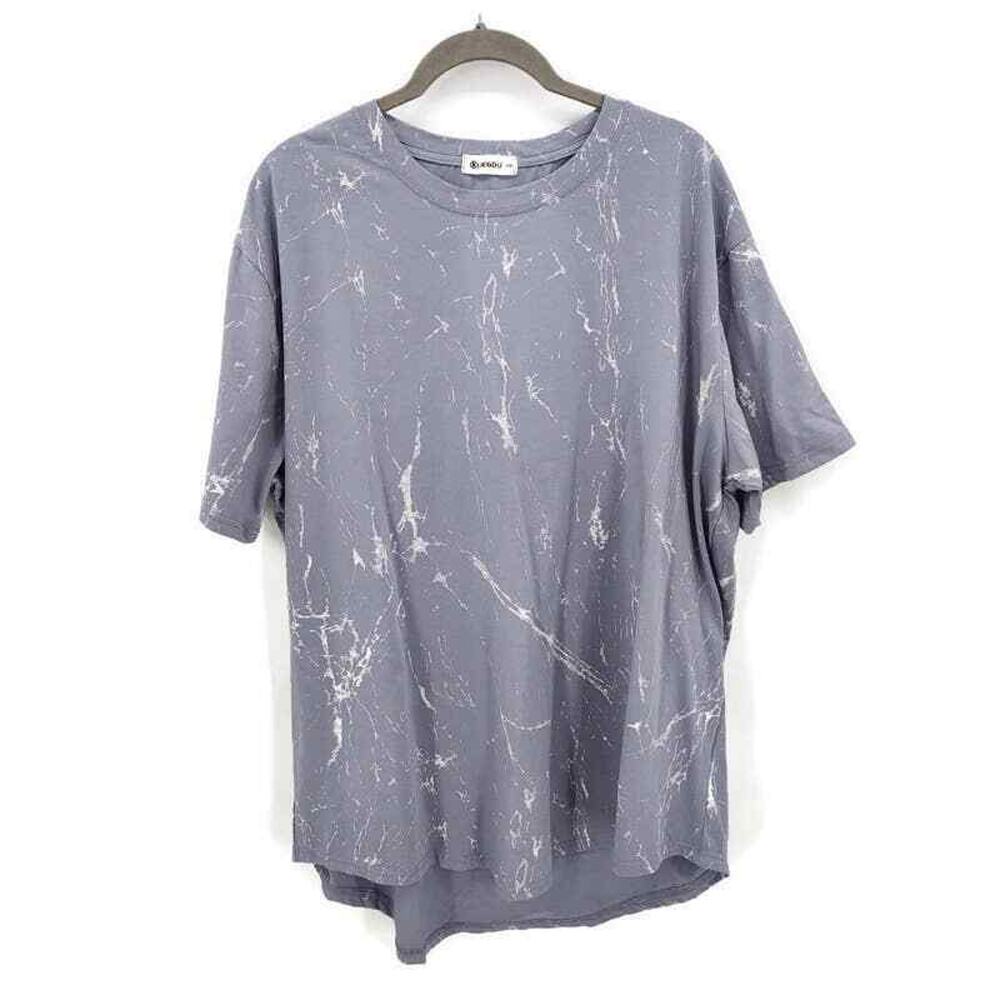 kliegou Gray Splatter Design men's Streetwear tee shirt in size XXL